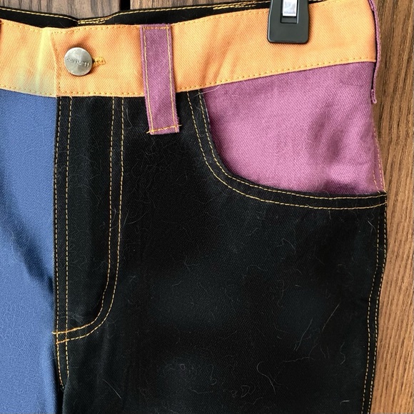 Carhartt Two toned Cropped Color Block Multicolored Jeans - Picture 6 of 7